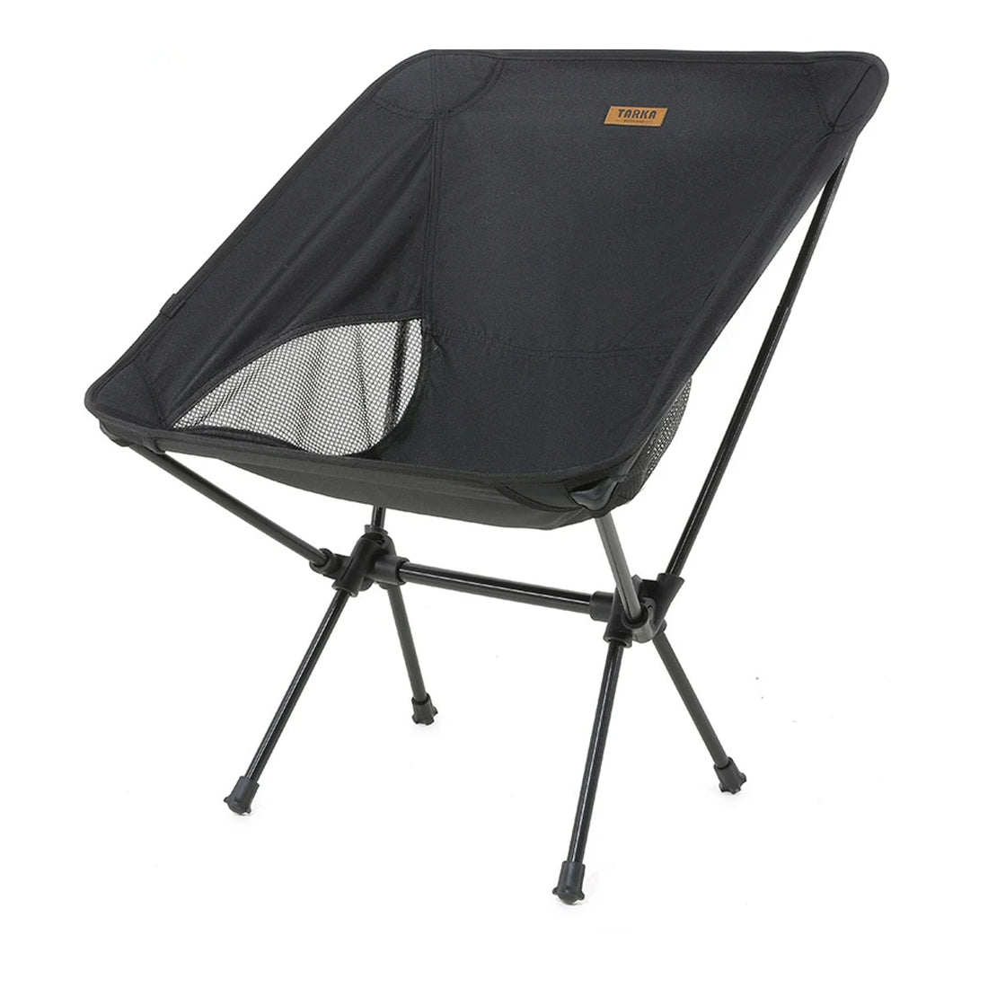 Chaise de camping pliante TARKA noire vue de face