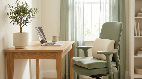 Poste de travail ergonomique : coussin d'assise et soutien lombaire